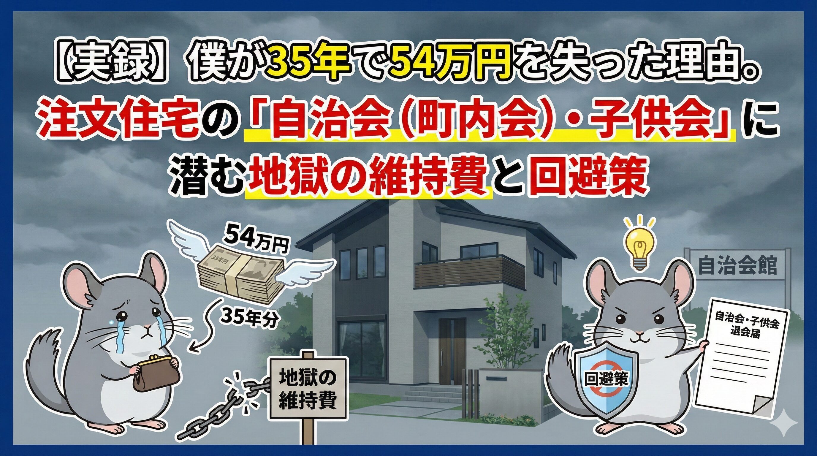 【実録】僕が35年で54万円を失った理由。注文住宅の「自治会（町内会）・子供会」に潜む地獄の維持費と回避策