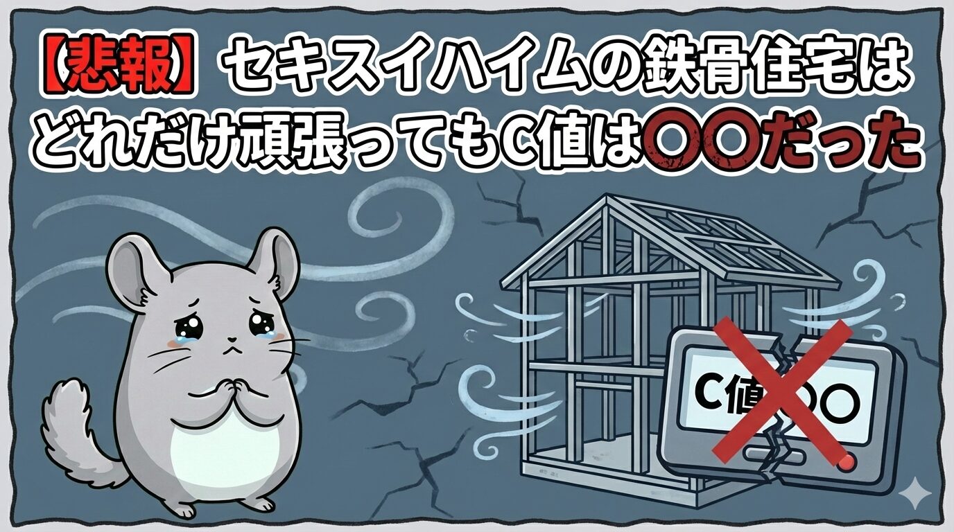 【悲報】セキスイハイムの鉄骨住宅はどれだけ頑張ってもC値は〇〇だった