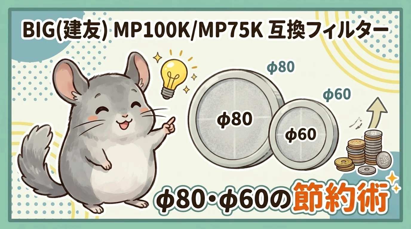 BIG(建友) MP100K/MP75K 互換フィルター｜φ80・φ60の節約術