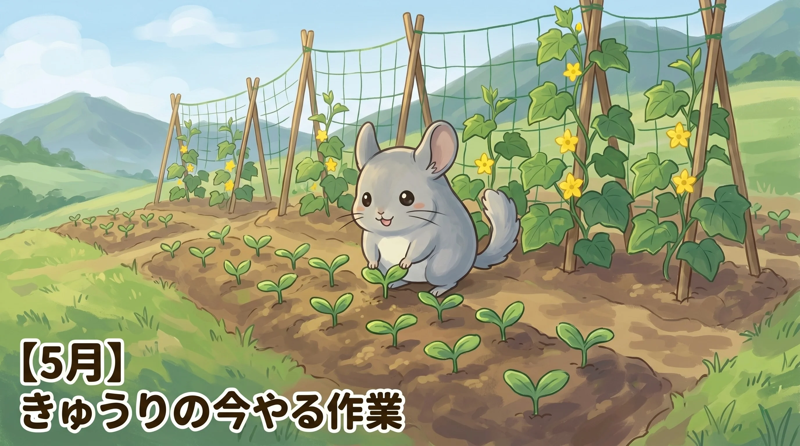 【5月】きゅうりの今やる作業ぜんぶ｜山の畑で押さえる定植と整枝のコツ